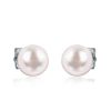 Classic Pink Pearl Stud Earrings - 925 Sterling Silver