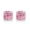 Cushion Cut Pink Sapphire Stud Earrings - 925 Sterling Silver, 2.0 CT