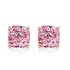 Cushion Cut Pink Sapphire Stud Earrings - 925 Sterling Silver, 2.0 CT