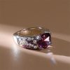 Oval Amethyst Engagement Ring for Women - 925 Sterling Silver