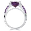 Oval Amethyst Engagement Ring for Women - 925 Sterling Silver
