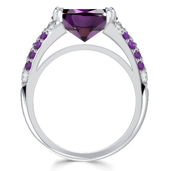 Oval Amethyst Engagement Ring for Women - 925 Sterling Silver