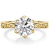 Vintage Style Round Cut Solitaire Engagement Ring for Women in Sterling Silver