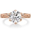Vintage Style Round Cut Solitaire Engagement Ring for Women in Sterling Silver