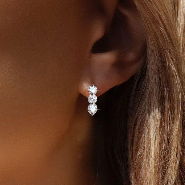Sterling Silver Drop Earrings - Sparkly Dangle Earrings for Women
