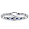 Art Deco Vintage Round Cut Sterling Silver Bracelet for Weddings and Special Occasions