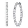 Sterling Silver Round Cut Inside-Out Hoop Earrings - 41mm