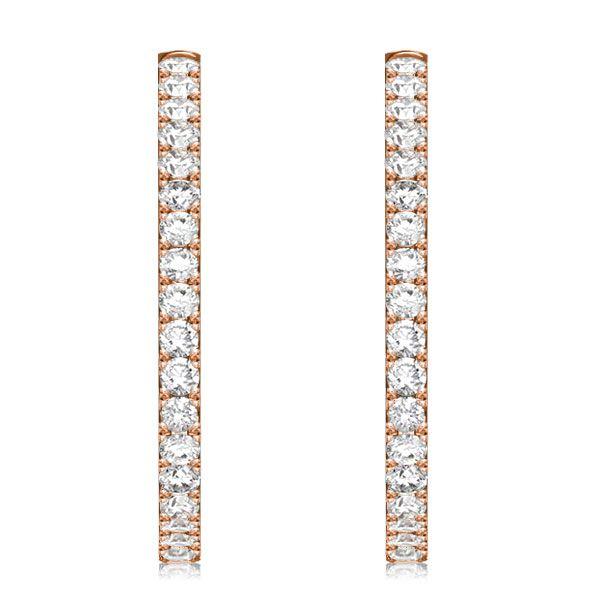 Sterling Silver Round Cut Inside-Out Hoop Earrings - 41mm
