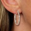 Sterling Silver Round Cut Inside-Out Hoop Earrings - 41mm