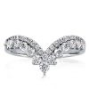 V-Shape Sterling Silver Wedding Band for Women - 1.98 CT. TW.