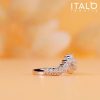 V-Shape Sterling Silver Wedding Band for Women - 1.98 CT. TW.