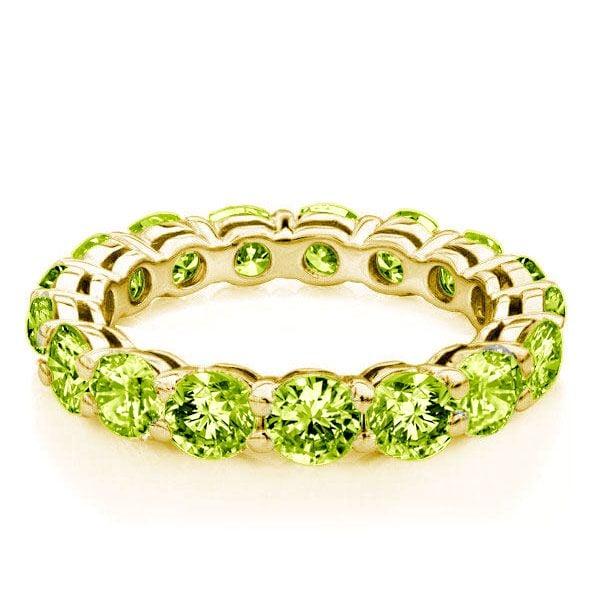Eternity Peridot Wedding Band in 18K Gold Plated Sterling Silver