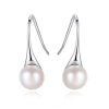 White Pearl Jewelry Set - 925 Sterling Silver Necklace & Earrings
