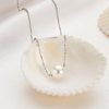 White Pearl Jewelry Set - 925 Sterling Silver Necklace & Earrings