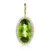Golden Halo Peridot Drop Earrings - 18K Gold Plated Sterling Silver
