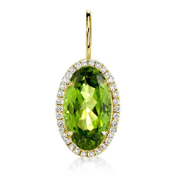 Golden Halo Peridot Drop Earrings - 18K Gold Plated Sterling Silver