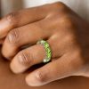Peridot Eternity Wedding Band - 925 Sterling Silver, Round Cut, 7.95 CTW