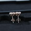 Rose Gold Clover Stud Earrings with Created White Sapphires