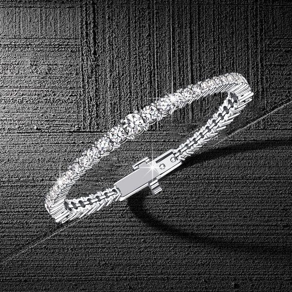 Sterling Silver Round Cut Cubic Zirconia Tennis Bracelet for Women - Eternity Style