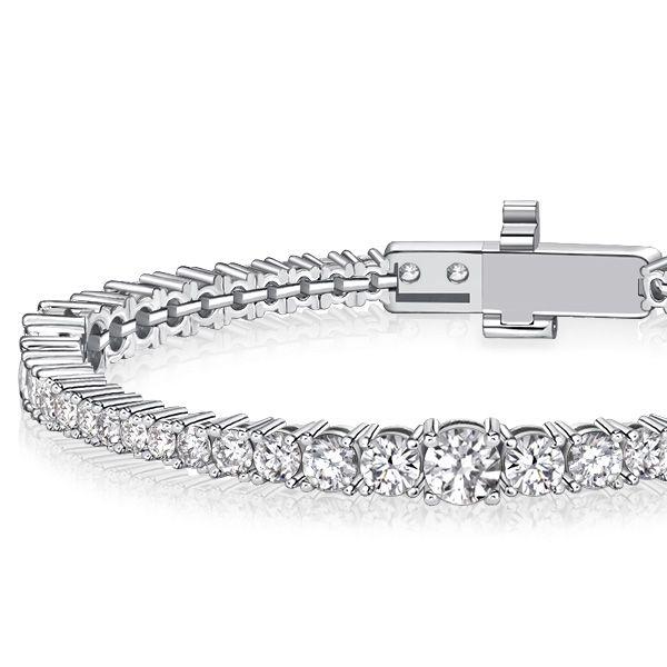 Sterling Silver Round Cut Cubic Zirconia Tennis Bracelet for Women - Eternity Style