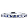 Sterling Silver Round Cut Wedding Band 1.50 CT. TW. Blue and White Stones