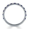 Sterling Silver Round Cut Wedding Band 1.50 CT. TW. Blue and White Stones