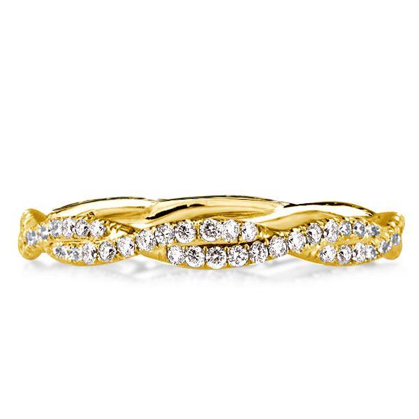 Golden Twist Wedding Band - 1.25 Carat Total Weight - 18K Gold Plated Sterling Silver