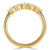 Emerald Cut Five Stone Wedding Band for Women - Sterling Silver