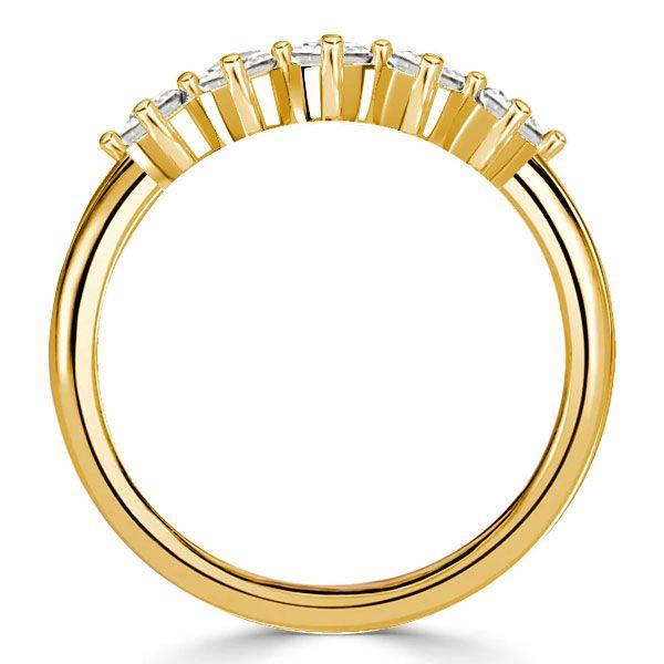 Emerald Cut Five Stone Wedding Band for Women - Sterling Silver