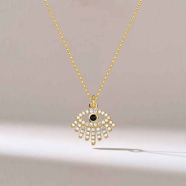 Sterling Silver All-Seeing Eye Evil Eye Necklace - Protection Amulet