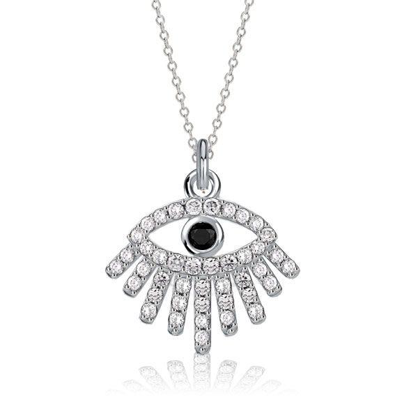 Sterling Silver All-Seeing Eye Evil Eye Necklace - Protection Amulet