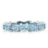 Aquamarine Sterling Silver Ring for Women | 4.35 CT. TW. Wedding & Anniversary Band
