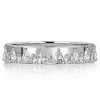Triple Row Round & Pear Cut Stackable Ring Set - 925 Sterling Silver, 2.29 CT. TW.