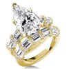Pear Cut Wedding Ring Set: 18K Gold Plated Sterling Silver, 9.00 CT. TW.