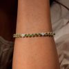 Round Cut Peridot Tennis Bracelet for Women in 925 Sterling Silver