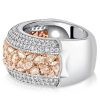 Pear Morganite Half Eternity Wedding Band - Sterling Silver, Rose Gold Accent