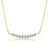 18K Gold Plated Sterling Silver Round & Baguette Cut CZ Pendant Necklace (17-22 inch)