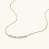 18K Gold Plated Sterling Silver Round & Baguette Cut CZ Pendant Necklace (17-22 inch)