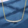 18K Gold Plated Sterling Silver Round & Baguette Cut CZ Pendant Necklace (17-22 inch)
