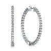 31mm Hinged 925 Sterling Silver Hoop Earrings with Rhodium Plating