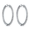 31mm Hinged 925 Sterling Silver Hoop Earrings with Rhodium Plating