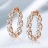 Rose Gold Marquise Hoop Earrings - 925 Sterling Silver, 5.32 CT. TW.