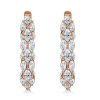 Rose Gold Marquise Hoop Earrings - 925 Sterling Silver, 5.32 CT. TW.
