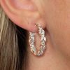 Rose Gold Marquise Hoop Earrings - 925 Sterling Silver, 5.32 CT. TW.