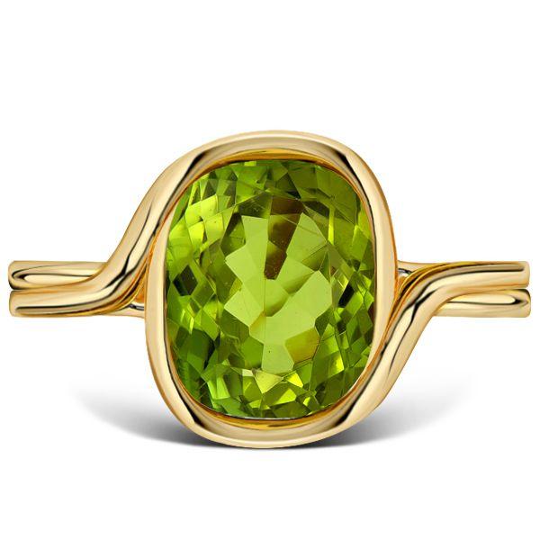 Sterling Silver Peridot Cushion Cut Engagement Ring - 4.00 CT. TW.