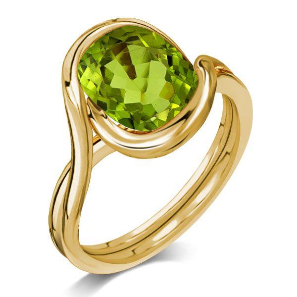 Sterling Silver Peridot Cushion Cut Engagement Ring - 4.00 CT. TW.