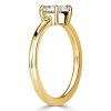 East West Oval Cut Three Stone Ring - 18K Gold Plated Sterling Silver Travel Wedding Band