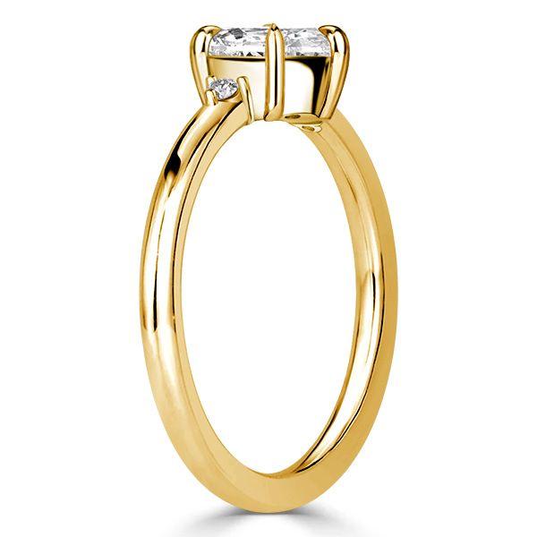 East West Oval Cut Three Stone Ring - 18K Gold Plated Sterling Silver Travel Wedding Band