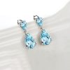 Aquamarine Pear Drop Earrings - Sterling Silver Dangle Earrings for Women