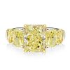 Radiant Yellow Five Stone Engagement Ring - Sterling Silver